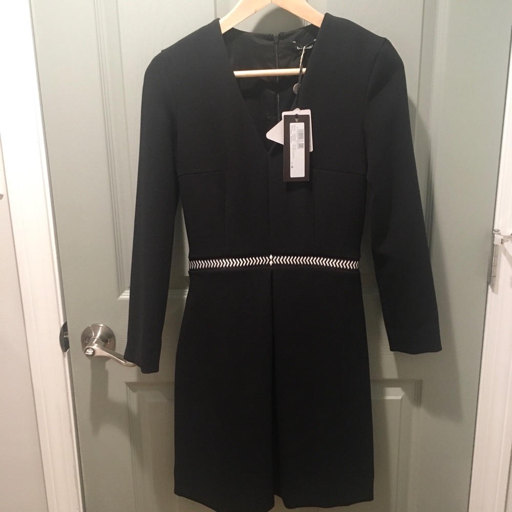 NWT Italian long sleeve black dress